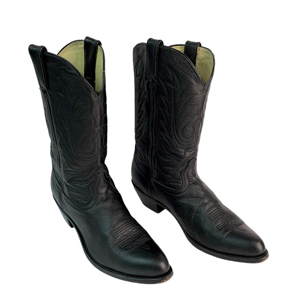 Durango Womens Black Leather Western Cowboy Boots Sz 11 Pull-on Classic VGUC